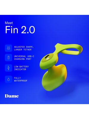 Dame - Fin 2.0 Vinger Vibrator - Citrus