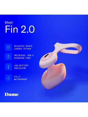 Dame - Fin 2.0 Vinger Vibrator - Quartz