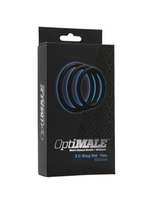 Doc Johnson - OptiMALE 3 C-Ring Set Dun - Zwart