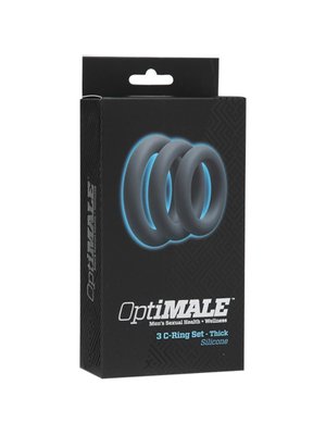Doc Johnson - OptiMALE 3 C-Ring Set Dik - Grijs