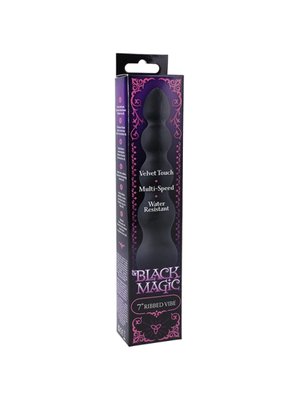Doc Johnson - Black Magic Ribbed Vibe Vibrator - Zwart