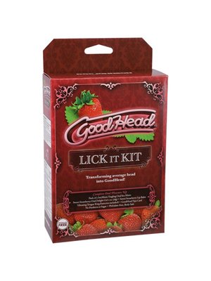 Doc Johnson - GoodHead Lick It Kit - Aardbei