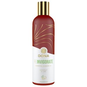 Dona - Ätherisches, veganes Massageöl Reinvigorate Kokosnuss/Limone