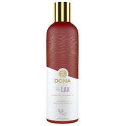 Dona - Aceite esencial vegano para masajes de lavanda y vainilla Relax