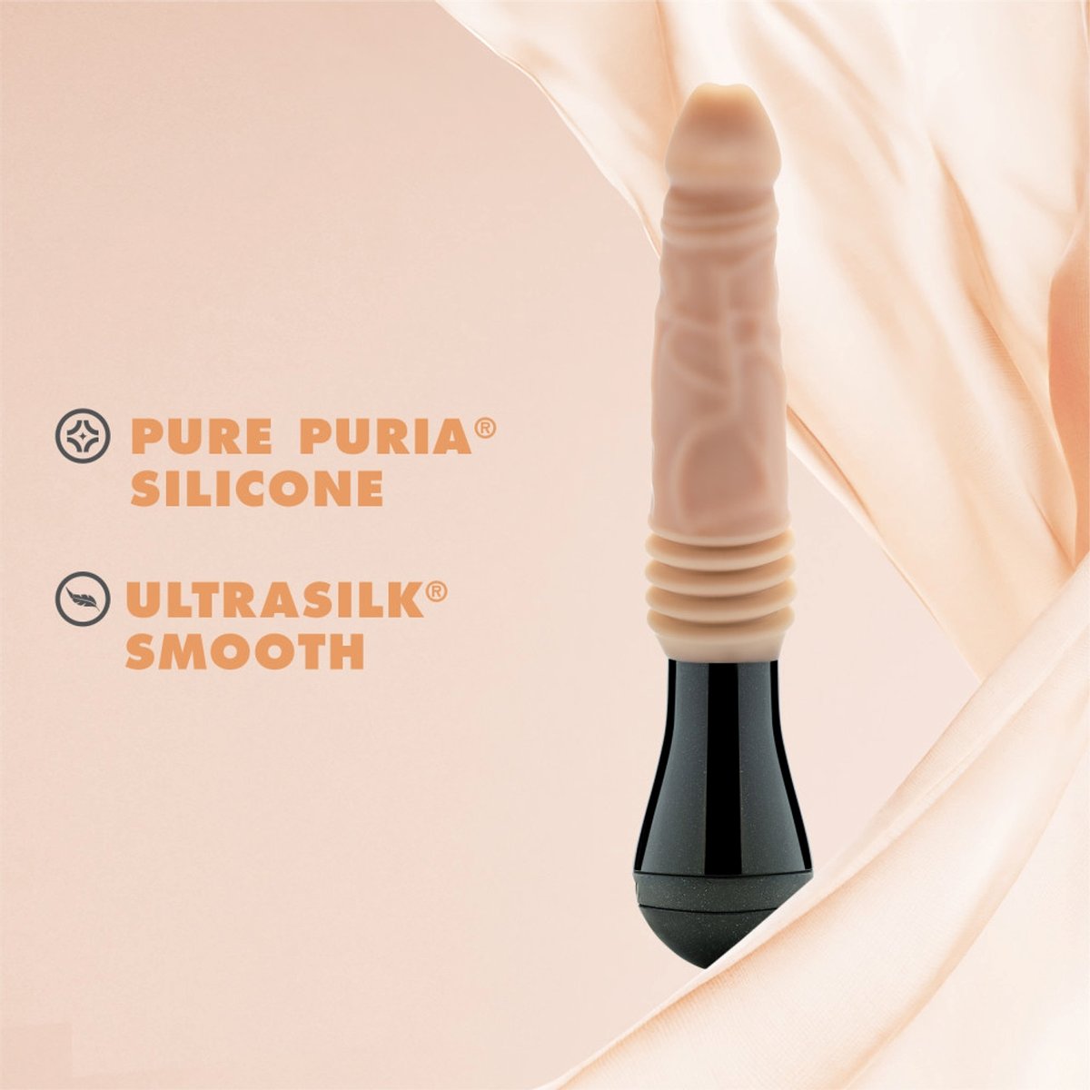 Dr. Skin Silicone - Dr. Knight - Stotende en Vibrerende Dildo - Beige