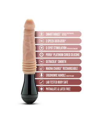 Dr. Skin Silicone - Dr. Knight - Stotende en Vibrerende Dildo - Beige