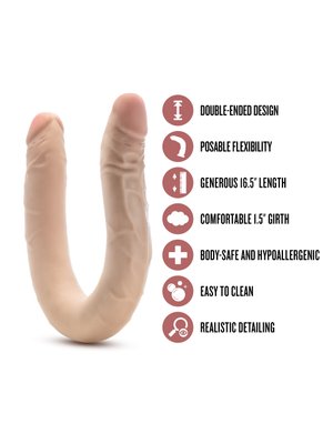 Dr Skin - Dr. Skin Plus 16,5” Buigzame Dubbele Dildo Beige