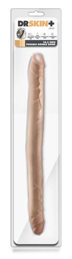 Dr. Skin – Plus 35,5 cm Buigzame Dubbele Dildo – Beige