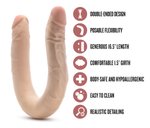 Dr. Skin – Plus 35,5 cm Buigzame Dubbele Dildo – Beige