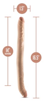 Dr. Skin – Plus 35,5 cm Buigzame Dubbele Dildo – Beige