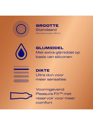 Durex - Condooms Nude Extra Glijmiddel - 10 stuks