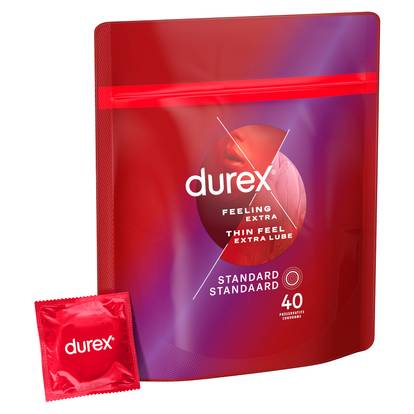 Durex - Condoms Thin Feel Extra Lube - 40 pieces Durex - Condoms Thin Feel Extra Lube - 40 pieces