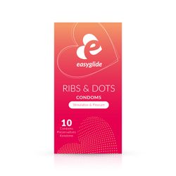 EasyGlide - Condones Ribs and Dots - 10 unidades