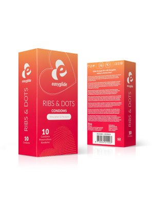 EasyGlide - Ribs and Dots Condooms - 10 stuks
