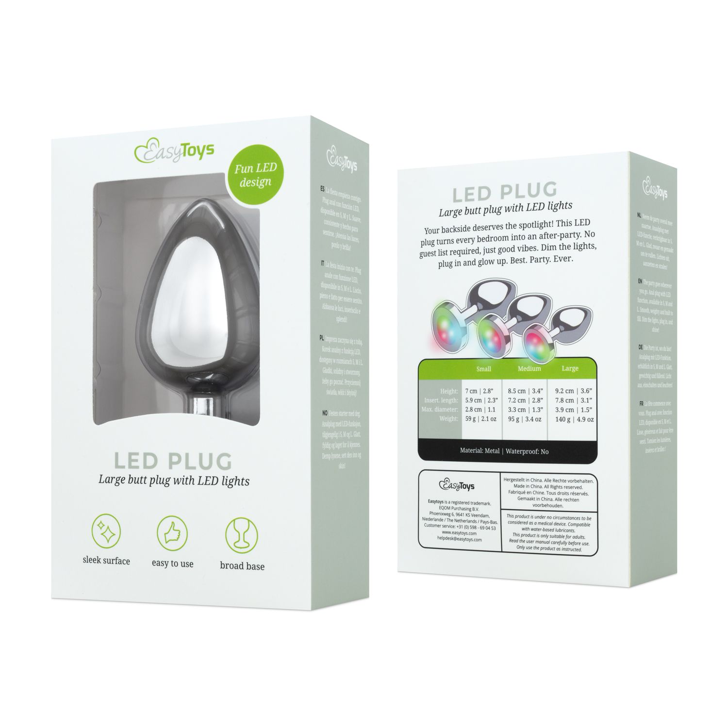 Easytoys Anal Collection - Buttplug LED Large - Zilver foto 2