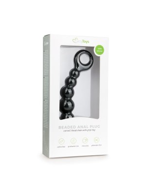 Zwarte anale plug met kralen