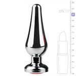 Zilverkleurige metalen buttplug met roze diamant