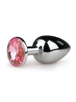 Metalen buttplug Zilver/Roze - S