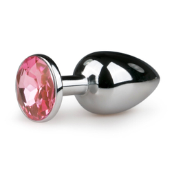 Metal Butt Plug Silver/Pink - S