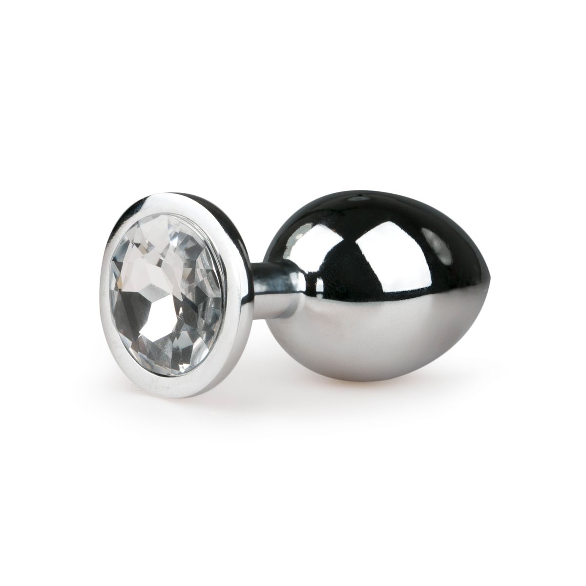 Zilveren Ronde Buttplug Met Diamant Easytoys