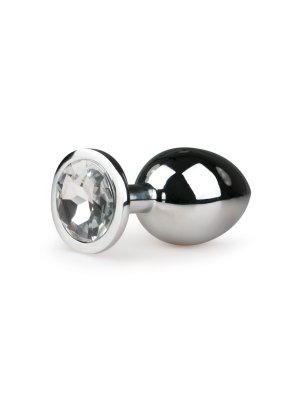 Metalen Buttplug met Zilveren Diamant - M