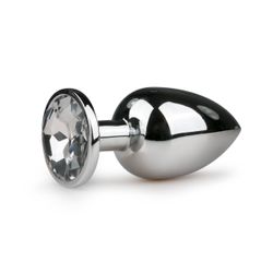 Metal Butt Plug No. 6 - Silver/Clear 