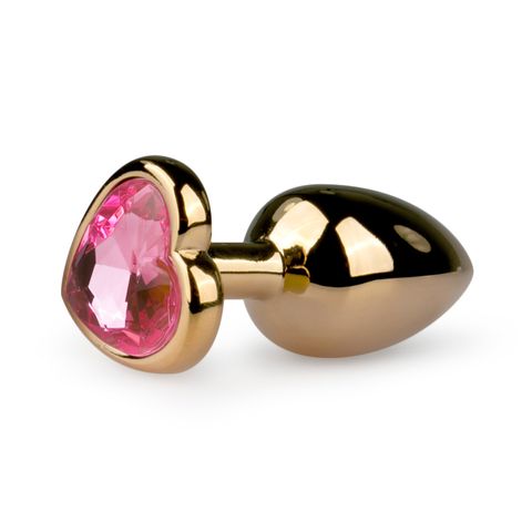 Kleine buttplug met hart - Goud/Roze - EasyToys