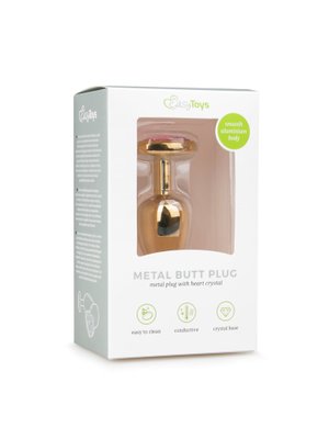 Metalen buttplug met roze hartje