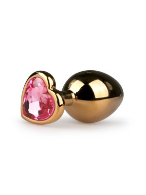 Metalen buttplug met hartje - goudkleurig
