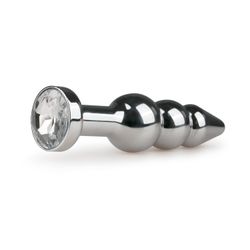 Metal Butt Plug No. 5 - Silver/Clear