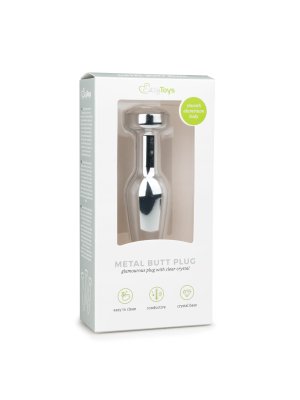 Metalen Buttplug met Diamant Zilver - L
