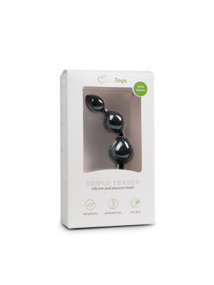 Siliconen anale kralen dildo - zwart