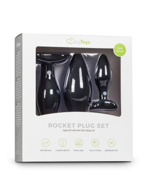 Siliconen buttplugsetje - zwart