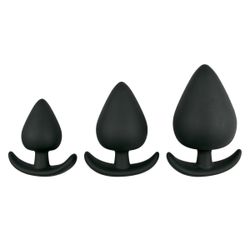 Set de Plugs anaux noirs en forme d'ancre
