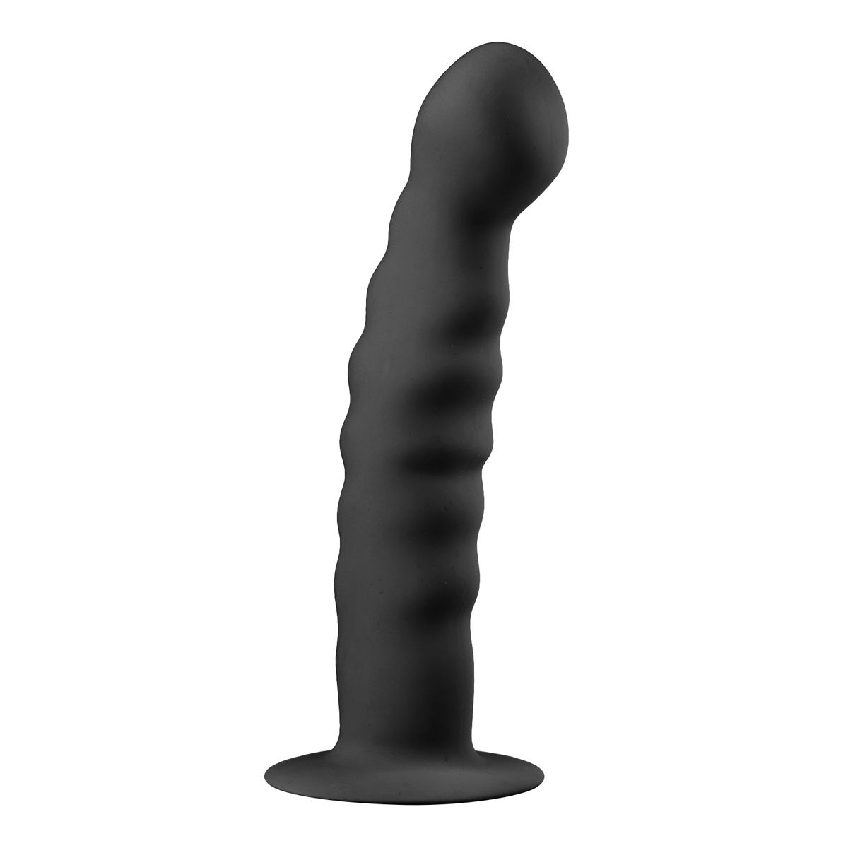 Siliconen dildo met zuignap - zwart foto