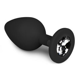 Plug anal negro con diamante - EasyToys Anal Collection