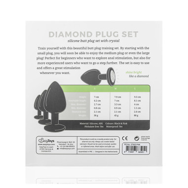 Analplug aus Silikon mit Diamant - Schwarz - EasyToys