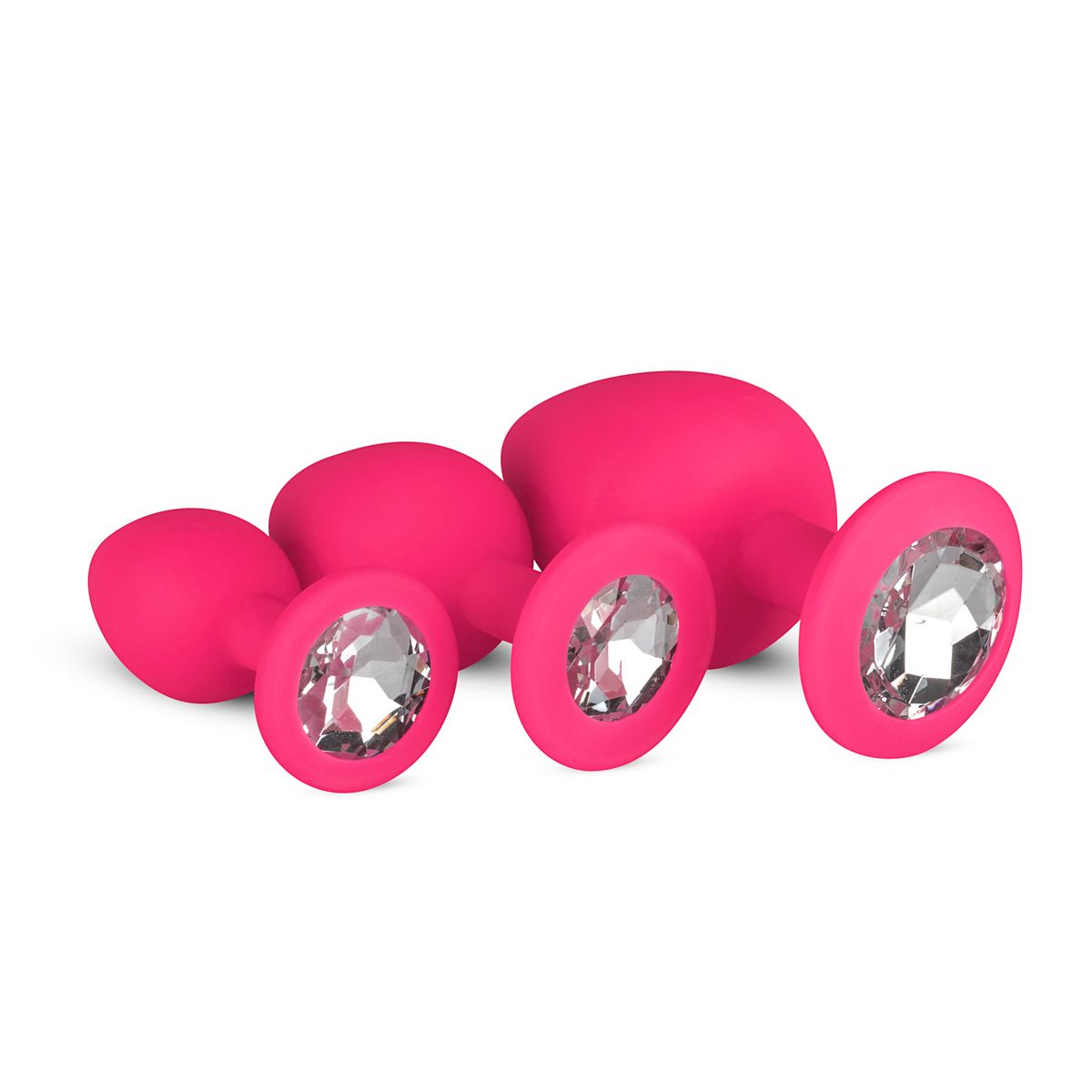 Silicone Butt Plug with Diamond - Pink - EasyToys