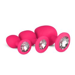 Butt plug in silicone con diamante - Rosa
