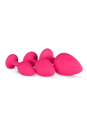 Siliconen Buttplug Met Diamant - Roze