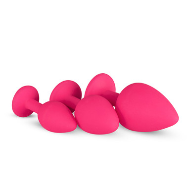 Plug anales de silicona con diamante - Rosa - EasyToys Plug anales de silicona con diamante - Rosa - EasyToys