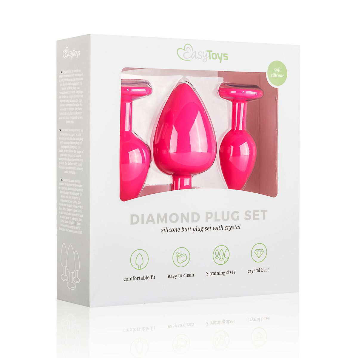 Silicone Butt Plug with Diamond - Pink - EasyToys