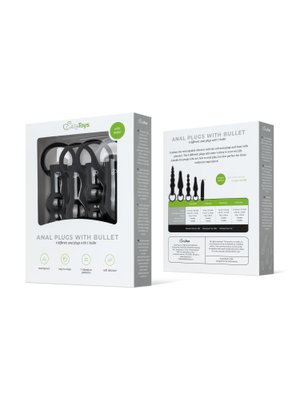 Anaal Plug Set Met Bullet Vibrator - Zwart