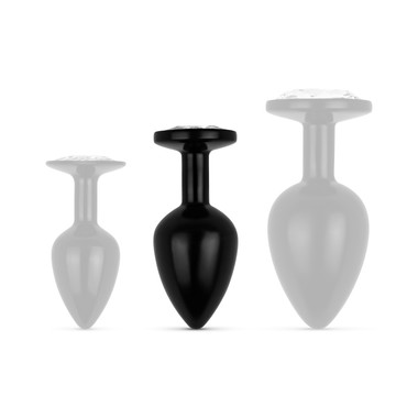 Anal Collection - Butt Plug M - Schwarz/Silber - EasyToys