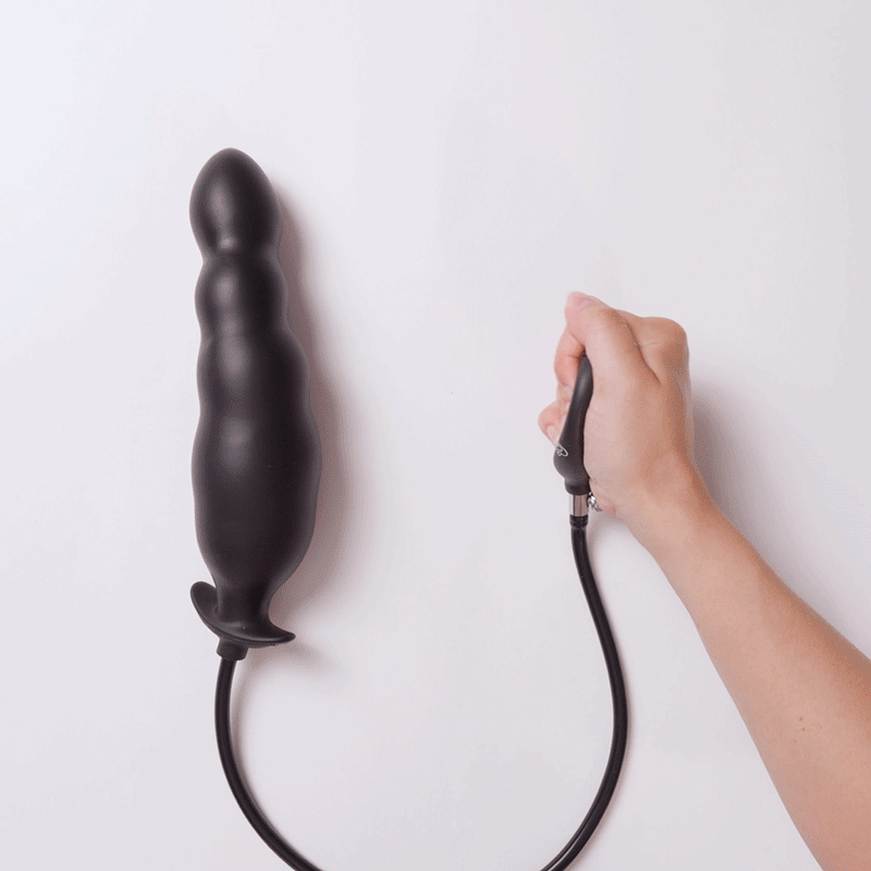 Anal Collection - Opblaasbare Dildo met Pomp 20 cm - Zwart