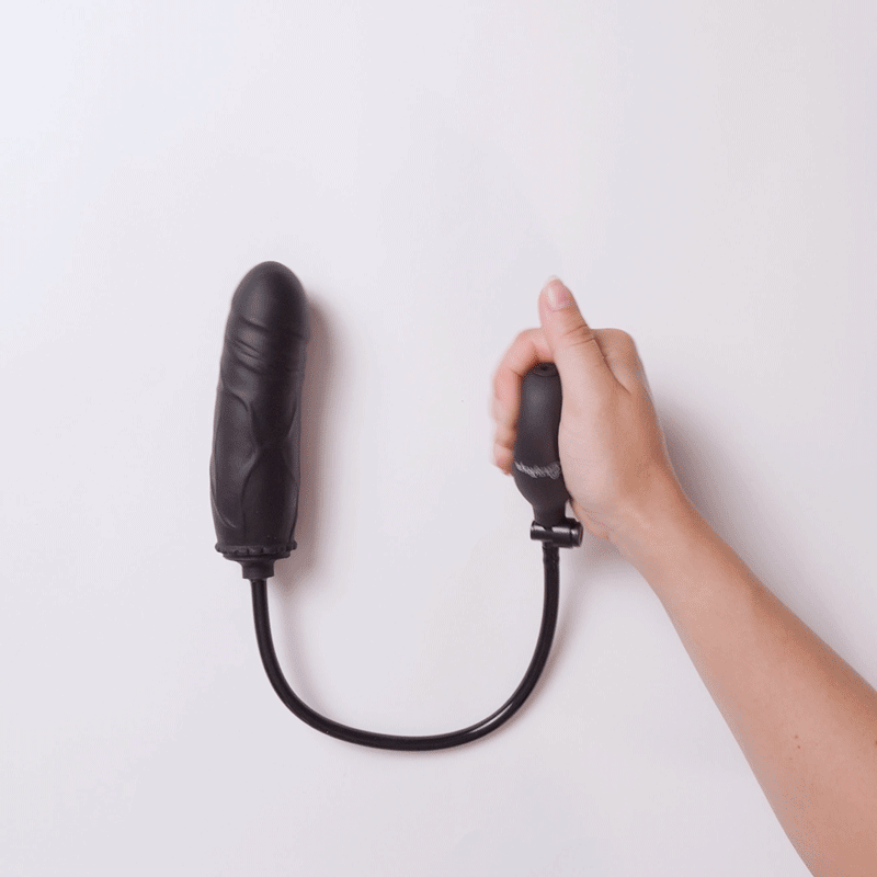 Anal Collection - Opblaasbare Dildo met Pomp 14,5 cm - Zwart