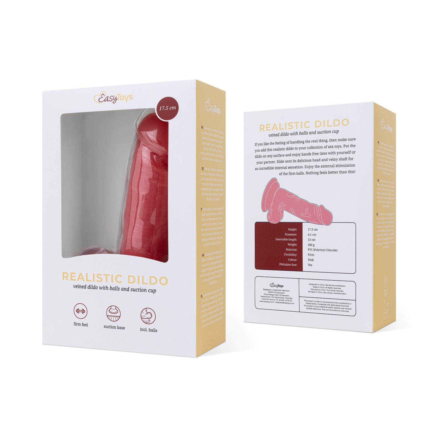 EasyToys Dildo - With Balls Pink - 17,5 cm foto 9