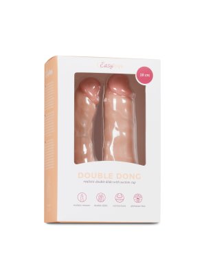 Realistische Dubbele Dildo Met Zuignap - 18 cm