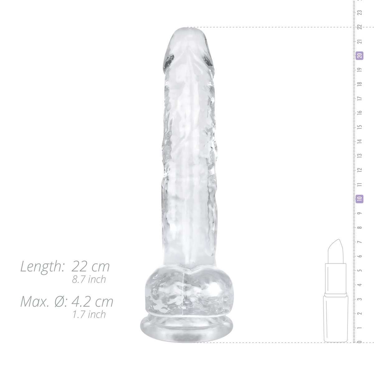 Jelly Dildo met ballen - 19 cm