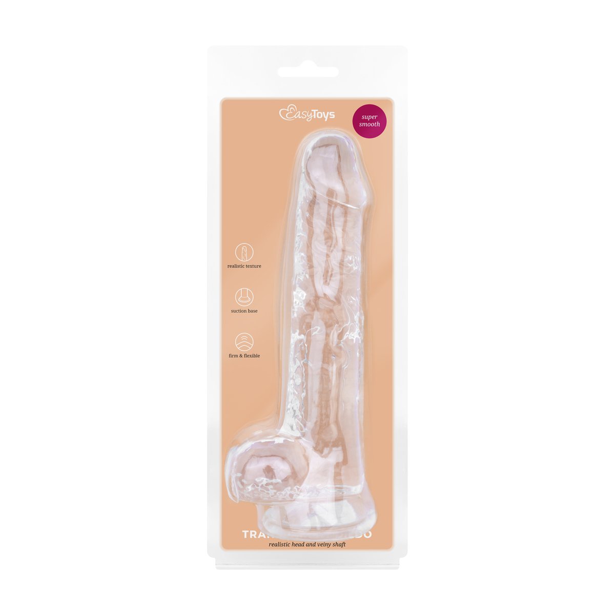 Jelly Dildo met ballen - 19 cm
